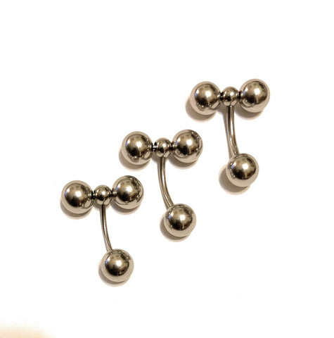 STERILIZED Surgical Steel 14g to 10g 5/8" 3X8mm Balls PA ROLLER BALLS Barbells.