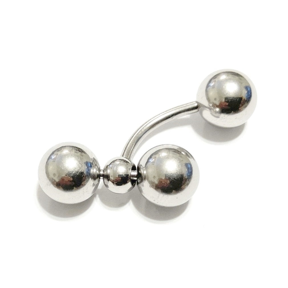 2 BIG FRICTION BALLS added Surgical Steel 14g to 10g 5/8" Balls PA Barbells.