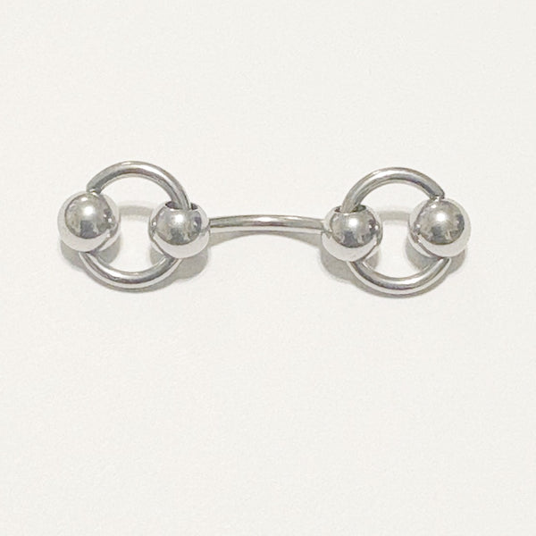 Surgical Steel Double Slave Rings VCH Barbell.