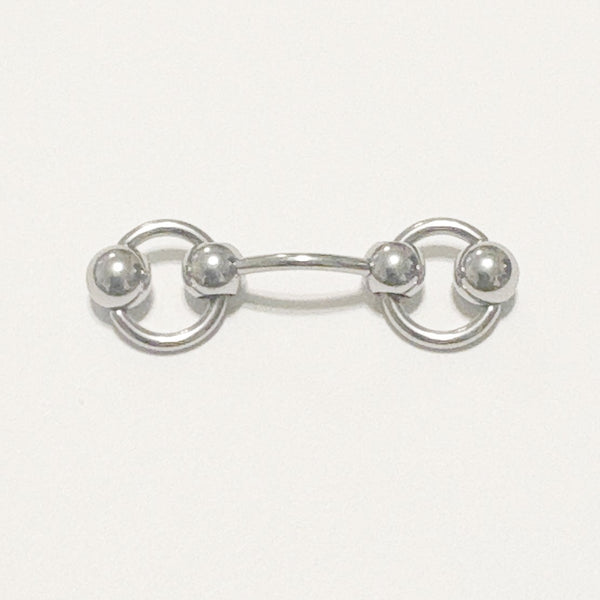 Surgical Steel Double Slave Rings VCH Barbell.