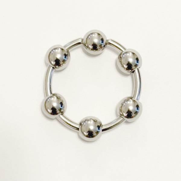 316L Surgical Steel 10g, 8g & 6g 1-1/4" Diameter BEADED FRENUM RINGS.