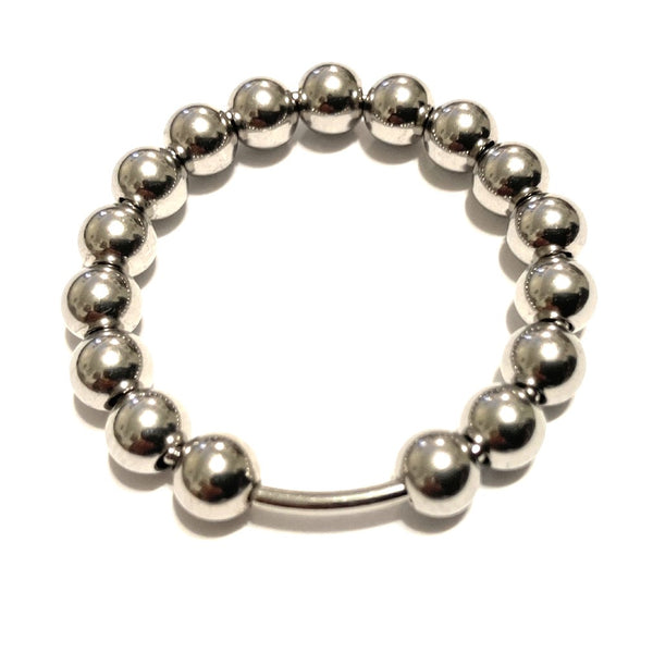 Surgical Steel 14g 1-1/4" Inch Diameter with 6mm Beaded Frenum Ring.