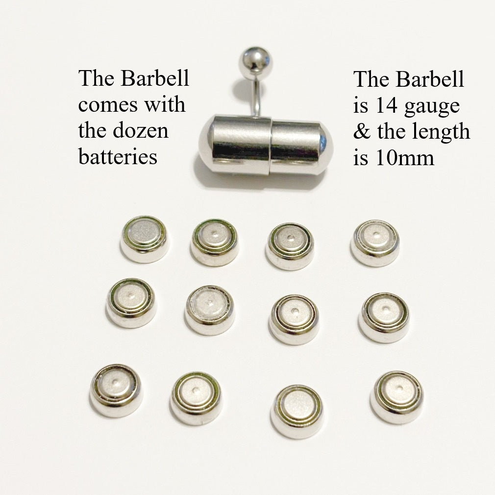 Surgical Steel Vibrating Barbell VCH 14g 10mm L Length with Dozen Batt xtc-jewelry Surgical Steel Vibrating Barbell VCH 14g 10mm L Length with Dozen Batt xtc-jewelry