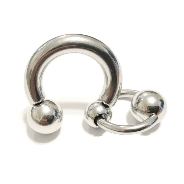 FRONT 10mm PENDULUM MOTION BALL Surgical Steel 8, 6 & 4g 5/8" PA HORSESHOE.