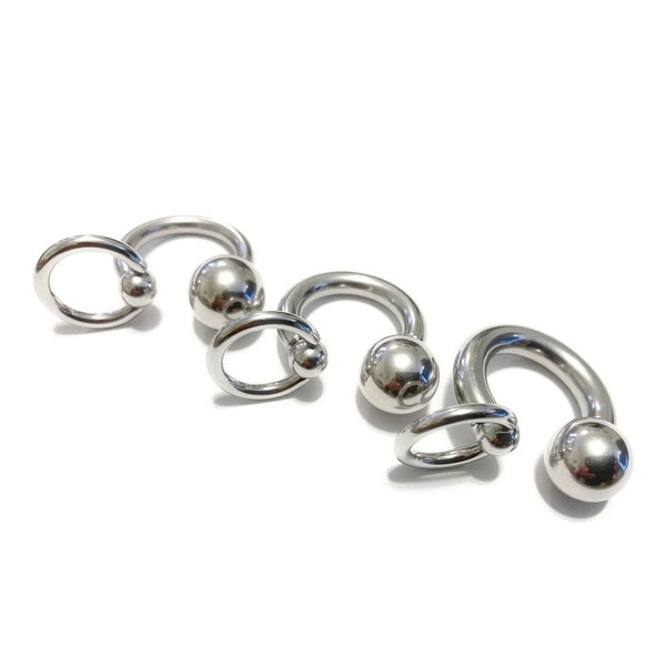 Surgical Steel 8g to 4g 5/8" PA HORSESHOE with SLAVE RING.