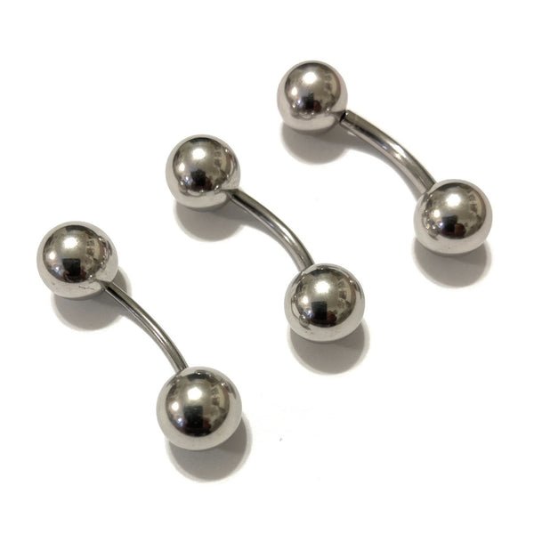 STERILIZED Surgical Steel 14g to 10g 5/8" with Big 10mm Balls PA Barbells.