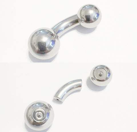 Sterilize ASTM Implant Grade 316L Surgical Steel Internal Threads Counter-Sunk Balls 4-00g PA Barbells.