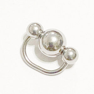 Stainless Steel 14g 1-1/4" Inch Diameter with 3X10mm Balls Frenum Horseshoe.