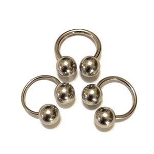 .STERILIZED Surgical Steel 14g to 10g 5/8" Dia. with 10mm Balls PA Horseshoes.