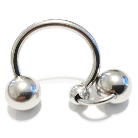 TWO BALLS KNOCKING EACH OTHERS 10mm BALLS Surgical Steel 14, 12 & 10g 5/8" PA HS