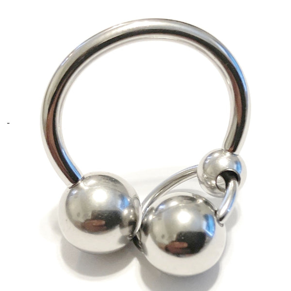 TWO BALLS KNOCKING EACH OTHERS 10mm BALLS Surgical Steel 14, 12 & 10g 5/8" PA HS