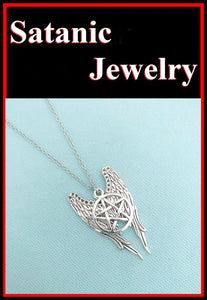 STUNNING COMBINATION of WINGS and PENTAGRAM Necklace.