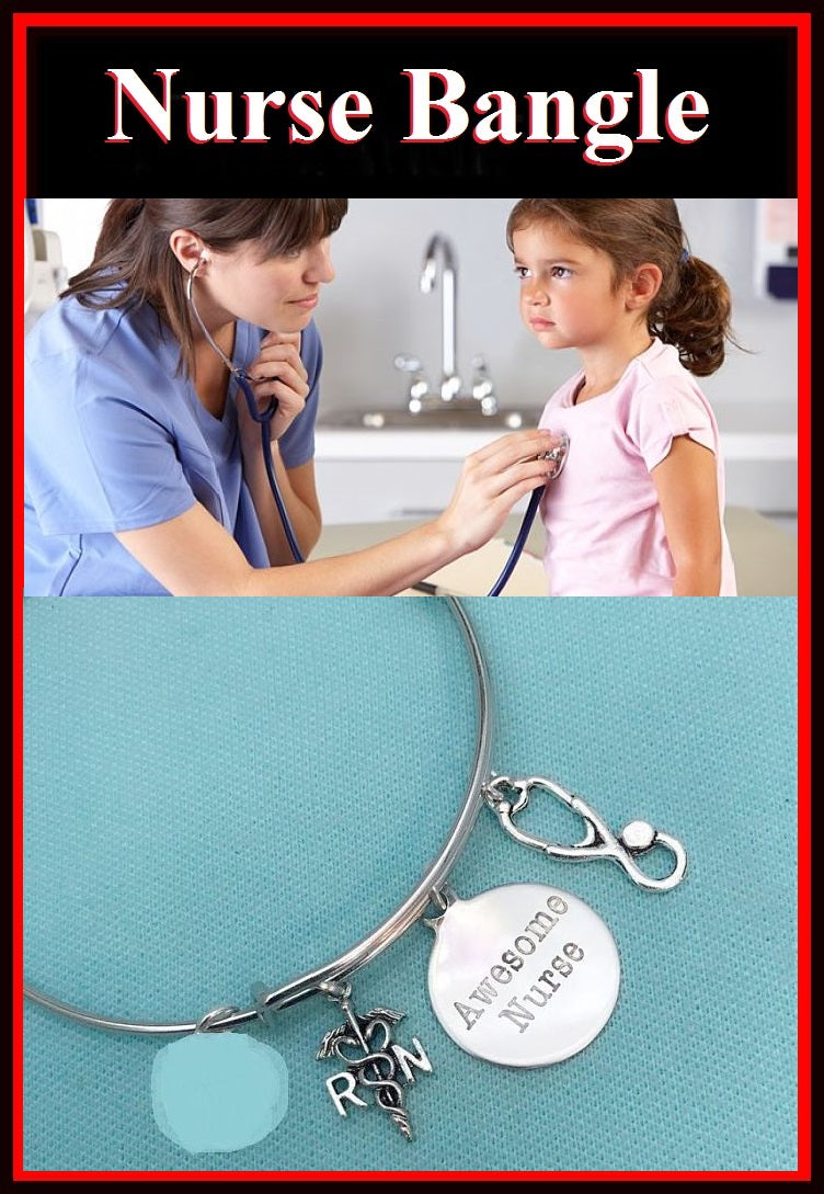 Medical Bracelet : Awesome Nurse related Charms Expendable Bangle.