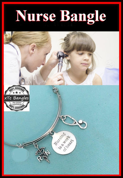 Medical Bracelet : Nursing related Charms Expendable Bangle.