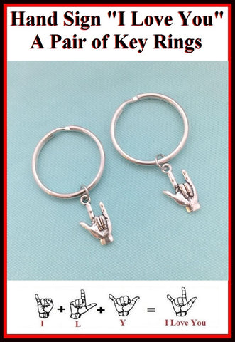 2 Best Friends, I Love You Sign language Key Chains.
