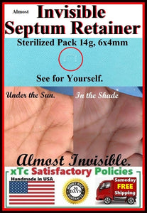 Sterilized Bio flex Almost Invisible 16-10g  Septum Retainers.