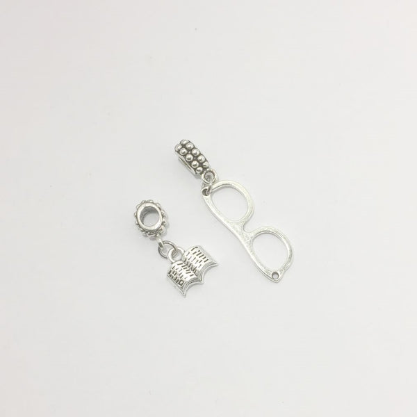 Bracelet Charms : Eyeglasses and Open Book Charms.