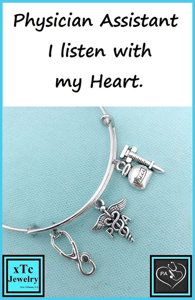 Medical Bracelet : PA Related Charms Expendable Bangle.