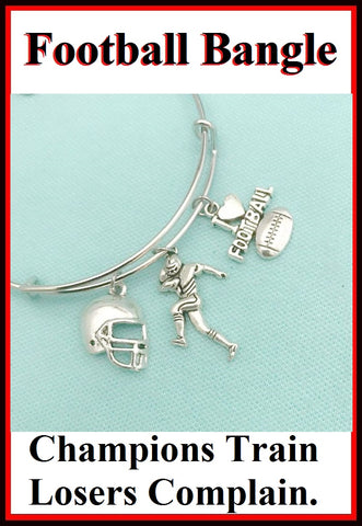 Football Theme Charms Expendable Bangle Bracelet