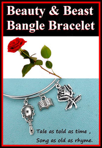 Beauty & Beast Charms Expendable Bangle Bracelet.