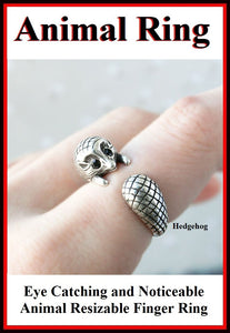 Beautiful HEDGEHOG Resizable Finger Ring.