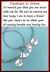 PINKY PROMISE & PARTNERS in CRIME Charms Set of 2 Bangles.
