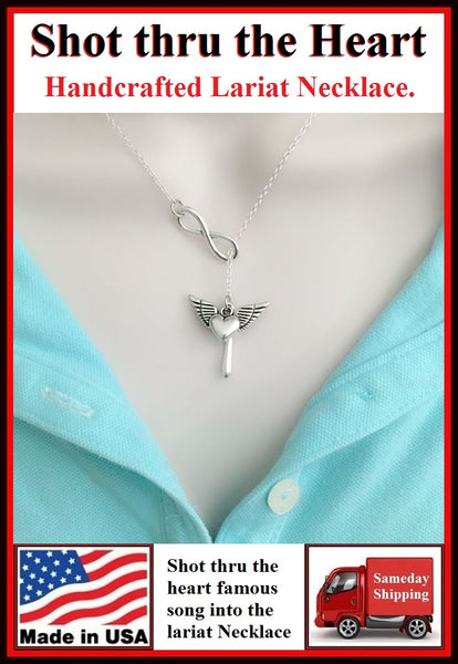 "John Bon Jovi Song" Inspiration Silver Charms Necklace Lariat Style.