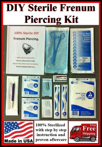 DIY Sterilized 10g FRENUM Piercing Kit.