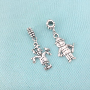 OZ INSPIRED : Tinman and Scarecrow Charms Fit Beaded Bracelet