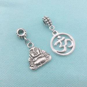 MIND, BODY & ZEN : Yoga Om and Buddha Charms Fit Beaded Bracelet.
