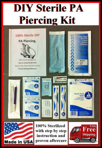 DIY Sterilized 10g PA Piercing Kit.