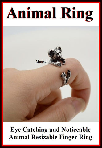 Beautiful Little MOUSE Resizable Finger Ring.