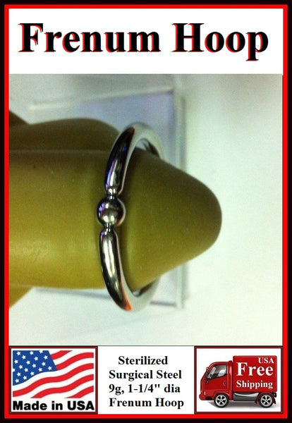 Sterilized Surgical Steel 10g, 1-1/4" FRENUM HOOP.