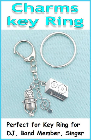 Perfect  for DJ, Singer, Band Member Music Charms Key Ring