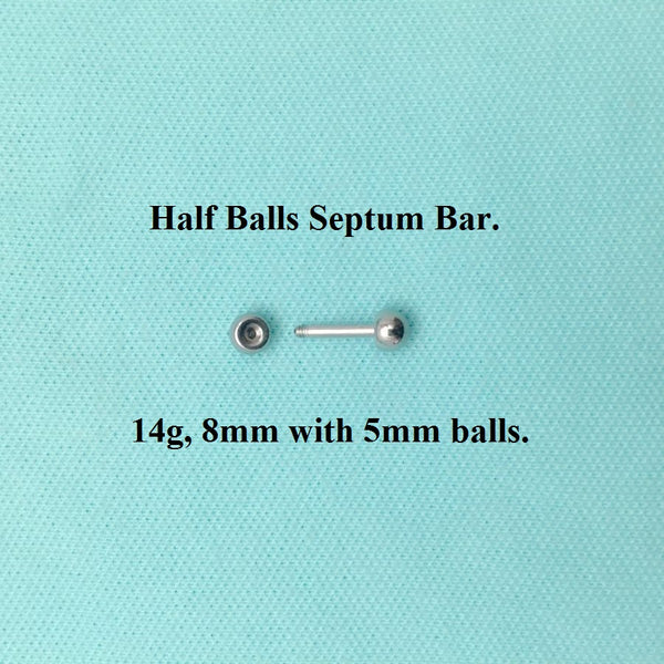 Sterilized Surgical Steel 14g 8mm Long Septum Retainer Bar.