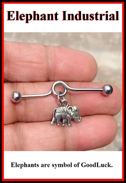 Elephant Charm Surgical Steel Industrial.