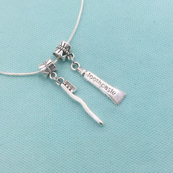 Medical Bracelet Charms : Toothpaste and Toothbrush Charms.
