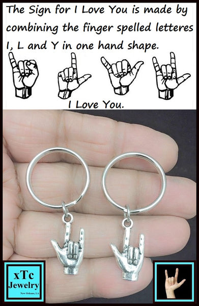 2 Best Friends, I Love You Sign language Key Chains.