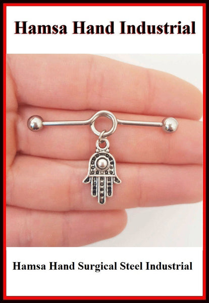 Hamsa Hand Protection Charm Surgical Steel Industrial.
