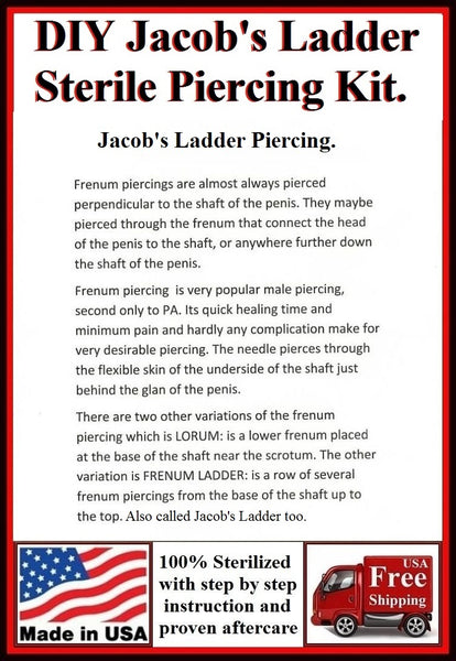 DIY Sterilized 14g JACOB's LADDER Piercing Kit.