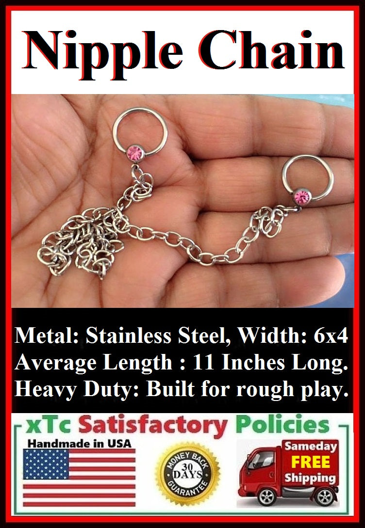 Sterilized Surgical Stainless Steel Nipple Chain. 14g, 1/2" CBR.