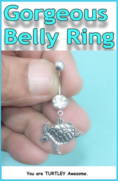 Beautiful Turtle Surgical Steel Handmade Belly Ring
