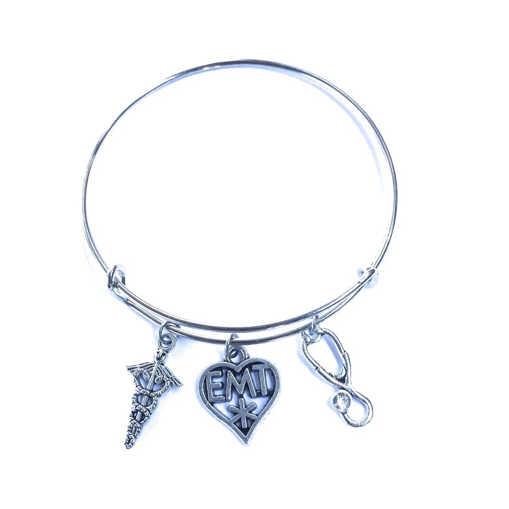 EMT Heart Related Charms Expendable Bangle.