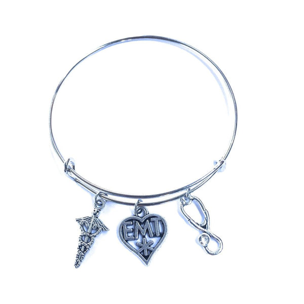 EMT Heart Related Charms Expendable Bangle.