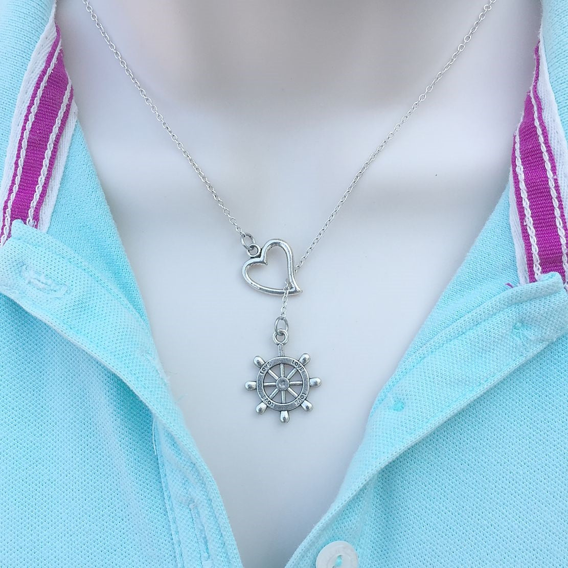 Love Boat, Rudder Silver Lariat Y Necklace.