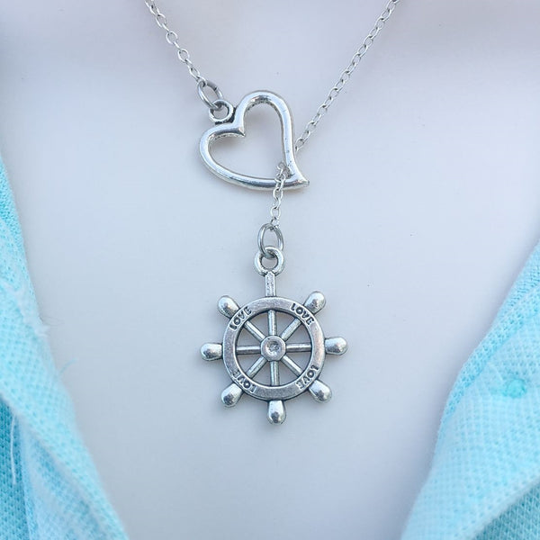 Love Boat, Rudder Silver Lariat Y Necklace.