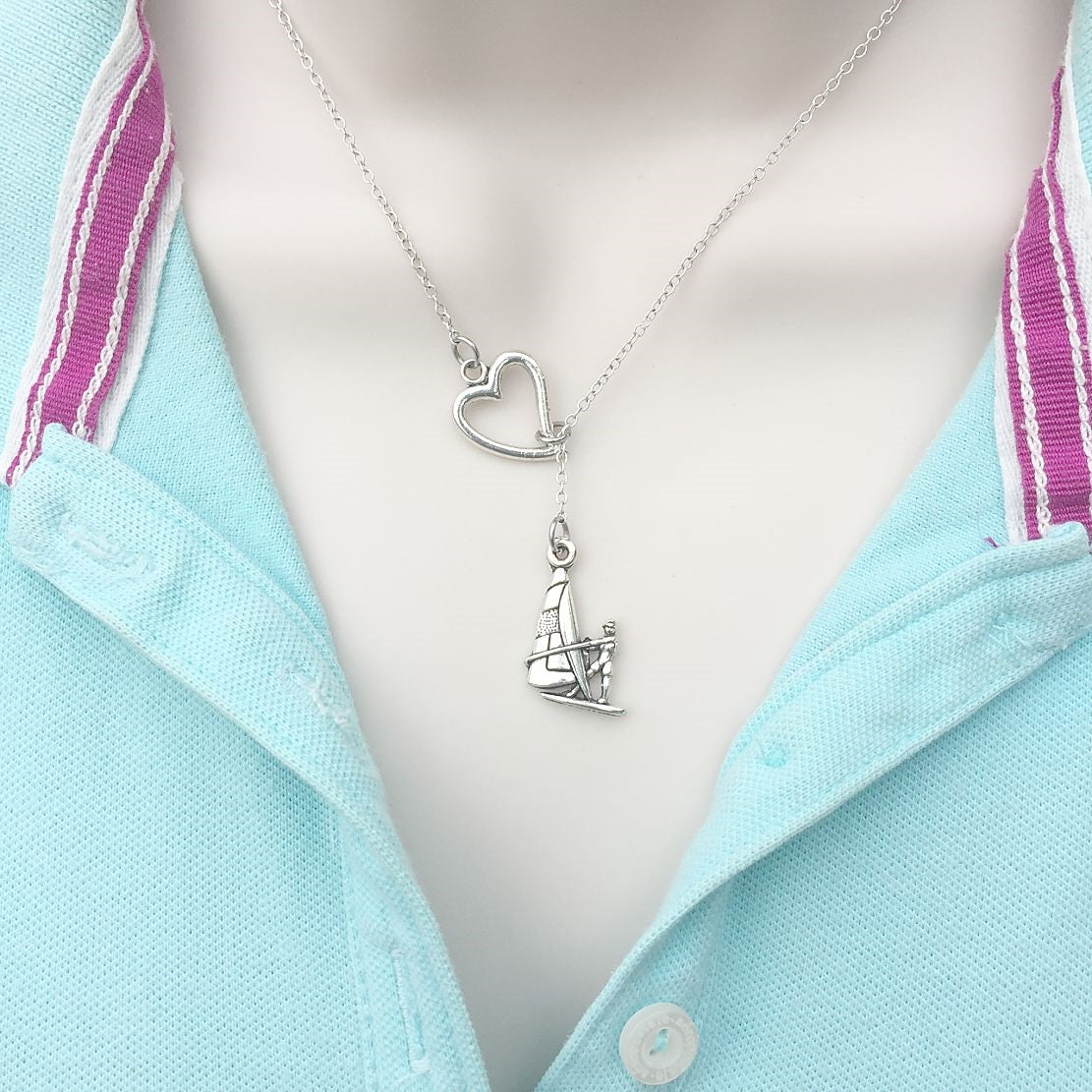 I Love the Sea, Sailing Silver Lariat Y Necklace.