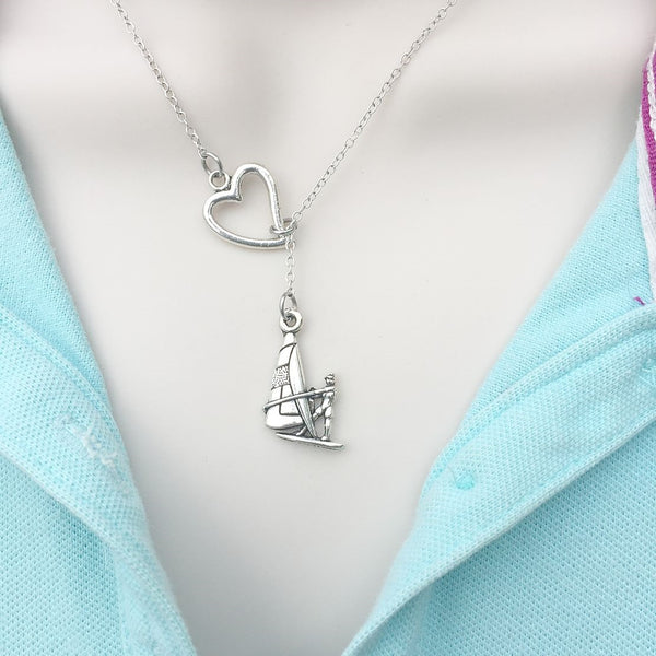 I Love the Sea, Sailing Silver Lariat Y Necklace.
