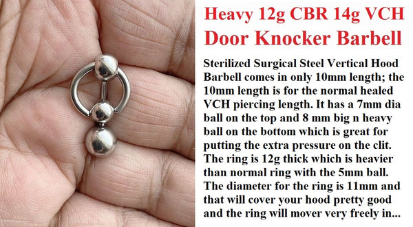 Sterilized Heavy Ring and Heavy Ball VCH Door Knocker Barbell.