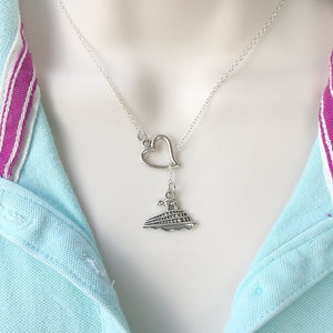 Love Cruise: Liner Charm Silver Lariat Y Necklace.